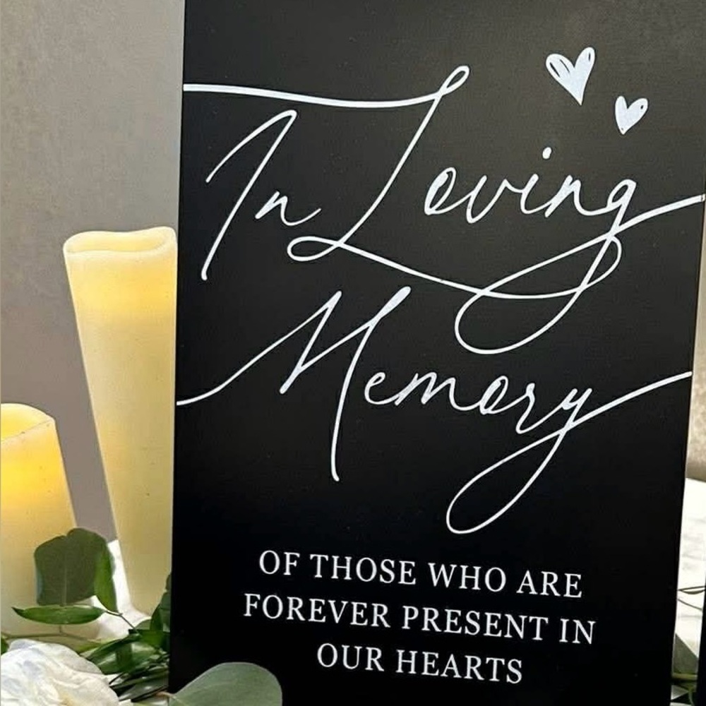 Hobby Lobby Black and White Memorial Sign